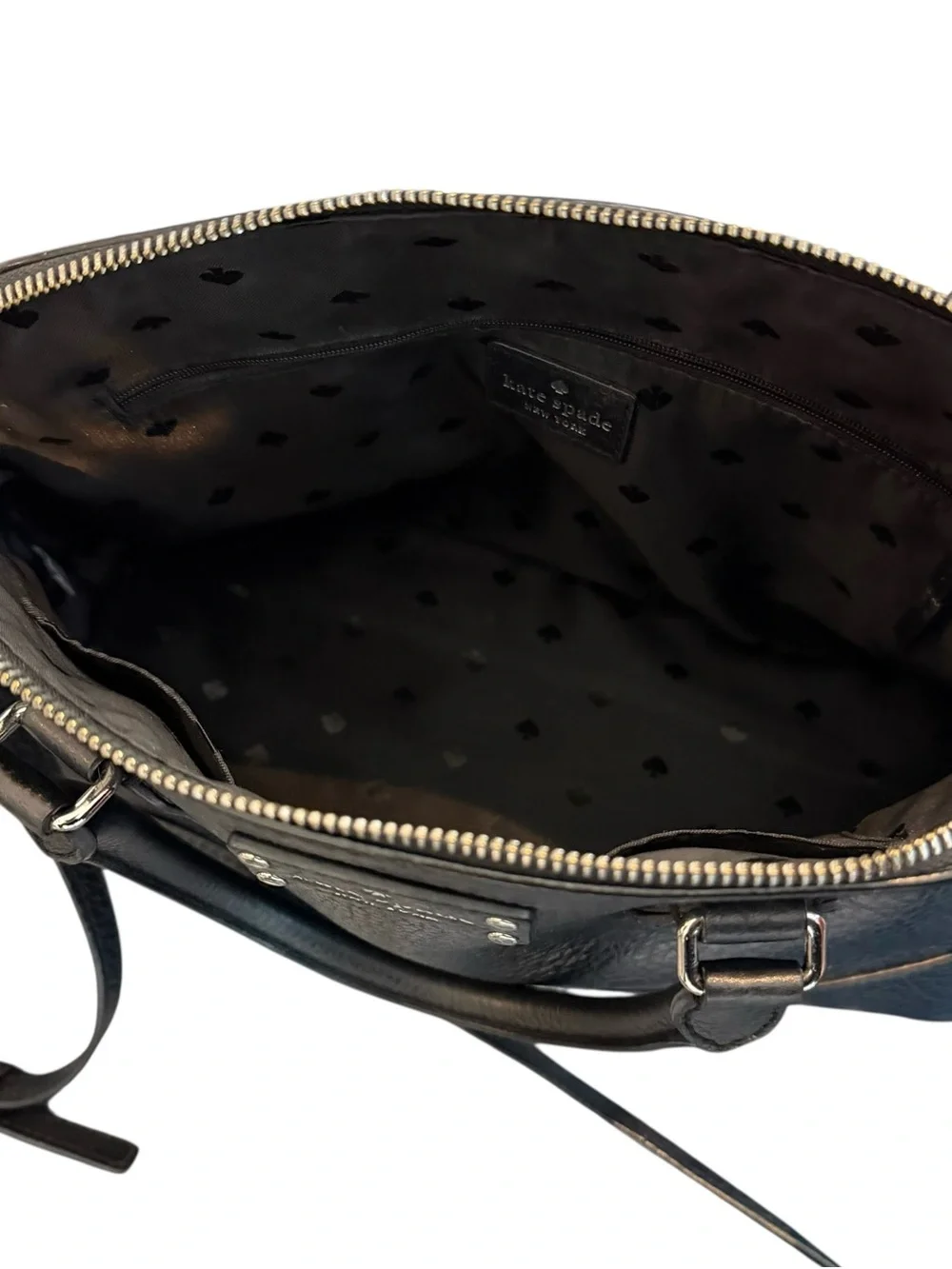 kate spade Bay Street Small Black Rachelle Pebbled Leather Dome Satchel